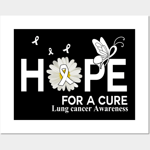 Hope For A Cure Butterfly Flower Lung cancer Wall Art by HomerNewbergereq